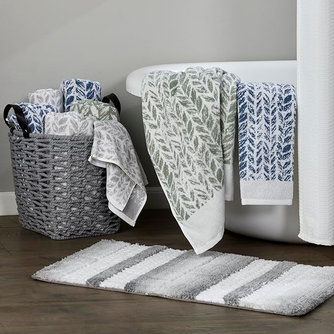 SKL Home Distressed Leaves 100% Turkish Cotton Premium Bath Towel, 600 GSM - Image 10