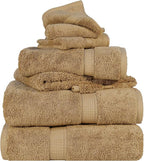 SUPERIOR Egyptian Cotton Pile 6 Piece Towel Set, Includes 2 Bath, 2 Hand by SUPERIOR