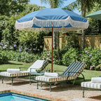 AMMSUN 7ft Patio Umbrella with Fringe Outdoor Tassel Umbrella UPF50+ Premium Steel Pole and Ribs Push Button Tilt, Sky Blue - Image 2