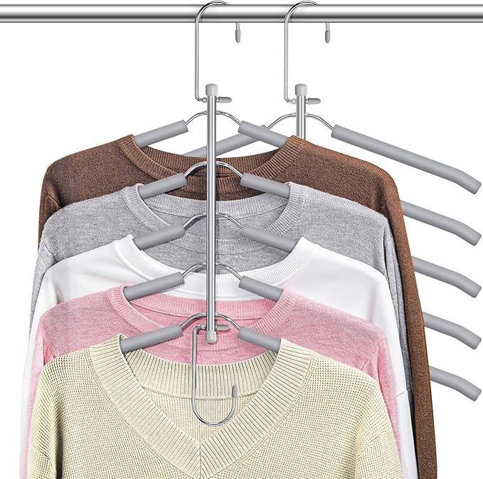 Clothes Hangers Space Saving Shirt Organizer, Non Slip Multi Shirt Hangers by Lomrsiul