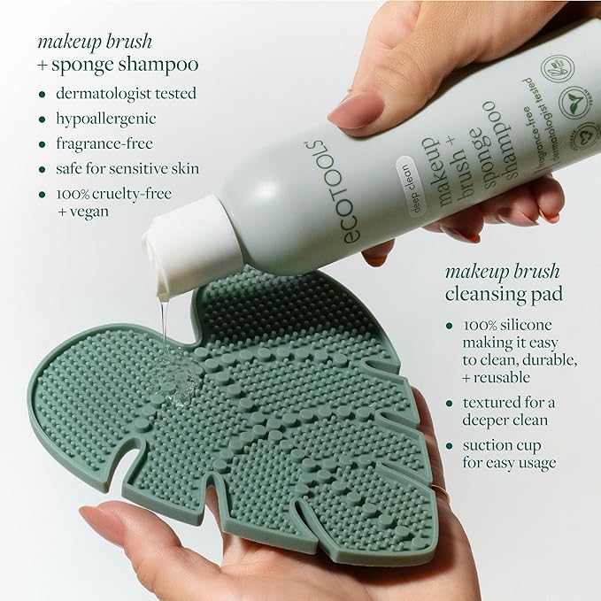 EcoTools Makeup Brush Cleansing Pad + Deep Clean Shampoo Bundle, Brush Cleaner - Image 3