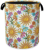 Collapsible Laundry Basket, Vintage Peace Symbol Dirty Clothes Hamper, Hippie by Unknown