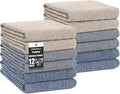 Homaxy Premium Kitchen Towels, Large Cotton Kitchen Hand Towels, Flat and Terry by Homaxy