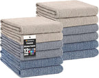 Homaxy Premium Kitchen Towels, Large Cotton Kitchen Hand Towels, Flat and Terry by Homaxy
