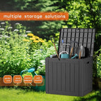 30 Gallon Outdoor Storage Box, Large Resin Deck Box for Patio Cushions, Garden Tools, Pool Accessories, Waterproof and Lockable Design, Storage Bench for Backyard & Deck(Black) - Image 3