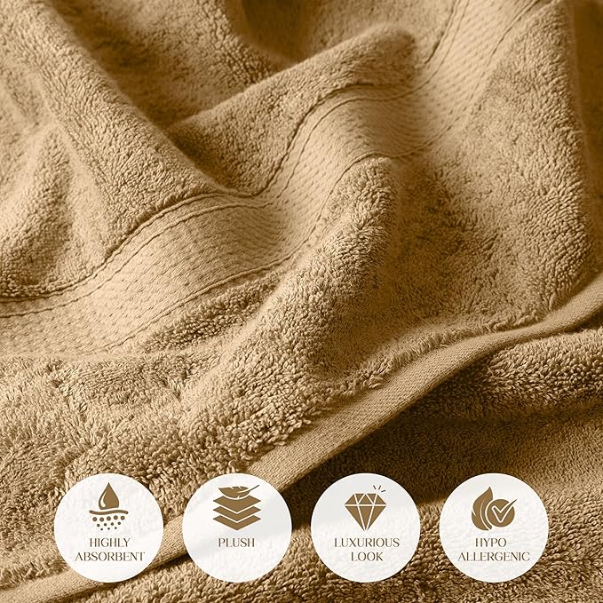 SUPERIOR Egyptian Cotton Pile 6 Piece Towel Set, Includes 2 Bath, 2 Hand - Image 6
