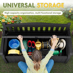Greesum 80 Gallon Outdoor Storage Bench Deck Box with Cushion & Armrest, Lockable, Waterproof UV Resistant, Comfortable Seating for Patio, Pool, Garden, Black - Image 5