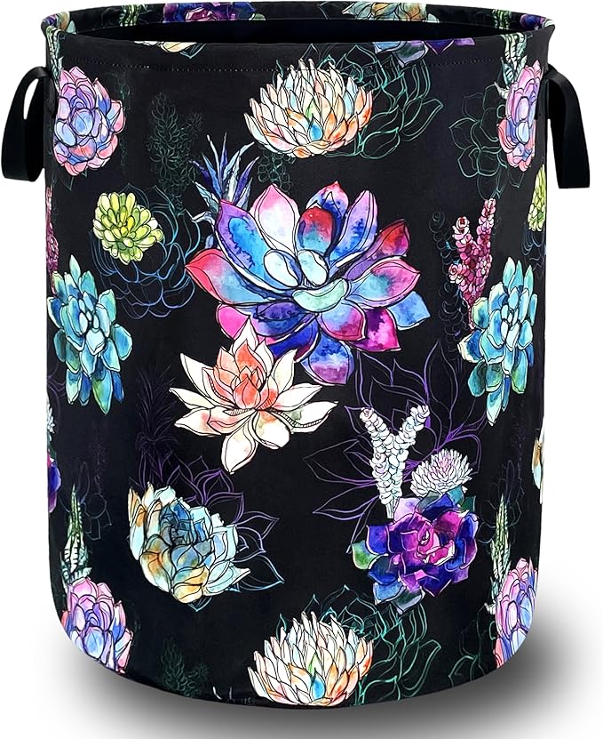Colorful Cactus Flowers Laundry Basket Oxford Cloth Cactus Laundry Hamper by Unknown