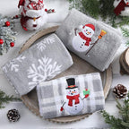 3 Pcs Winter Hand Towels for Bathroom Snowflake Snowman Embroidered Bathroom - Image 2