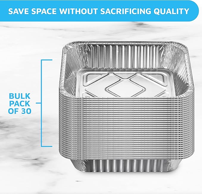 MontoPack Aluminum Foil Pans Half Size Roasting Chafing Pan | Bulk 30 Pack of - Image 3