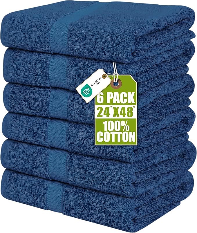 Utopia Towels 6 Pack Medium Bath Towel Set, 24 by 48 Inches, 500 GSM 100% Ring by UTOPIATOWELS