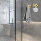 Towel Hooks for Bathroom 2 Packs Screw- in Gold Wall Mount Towel Holder Towel - Image 4