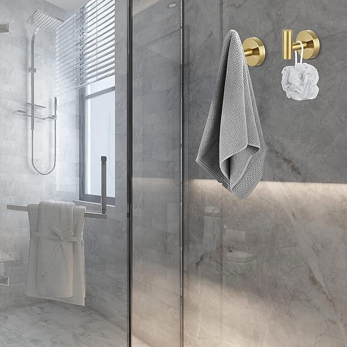 16pcs Gold BathTowel Hooks Robe Coat Bathroom Wall Hook Stainless Steel Heavy - Image 4