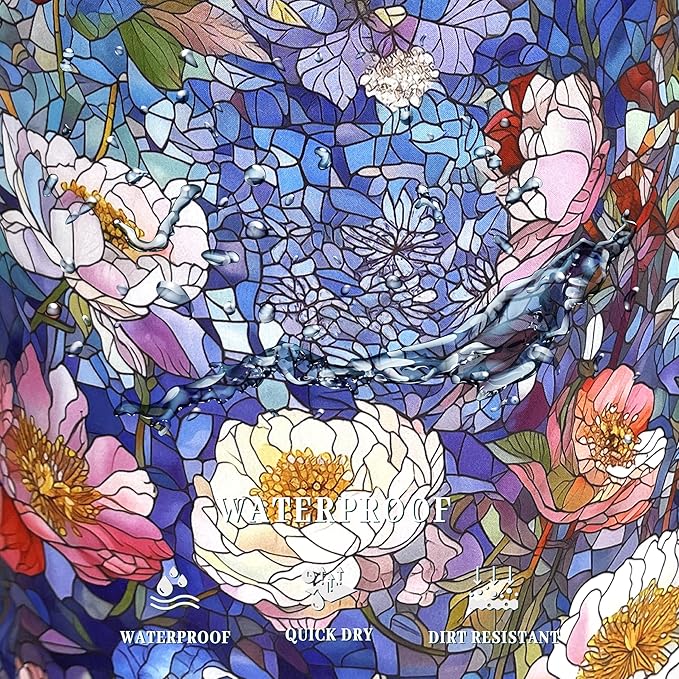 Blue Flowers Laundry Basket Glass Colorful Floral Foldable Funny Laundry Hamper - Image 5