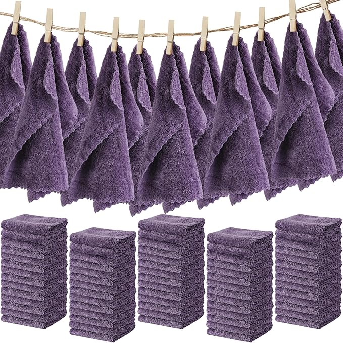Newwiee 100 Pcs Washcloths Bulk Quick Drying Bathroom Wash Clothes 12 x 12 Inch by Newwiee