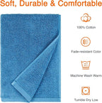 Amazon Basics 2-Piece Quick-Dry Oversize Bath Towel, 100% Cotton, Lake Blue - Image 2