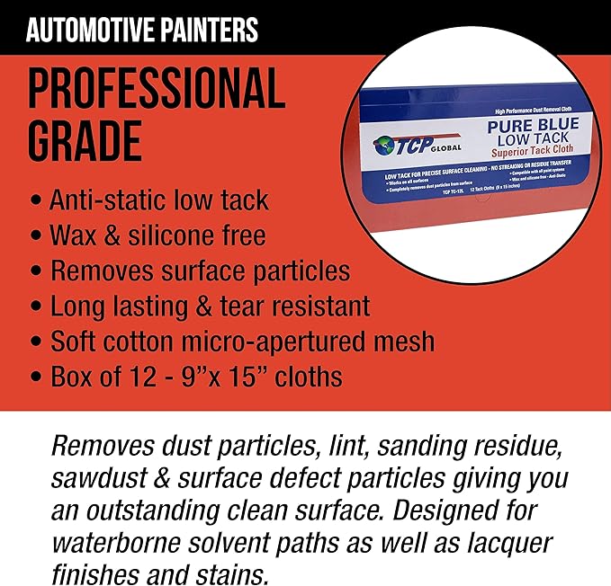 TCP Global Pure Blue Low Tack Superior Tack Cloth, Automotive & Woodworking - Image 5