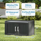 2-Tier Storage Bench, Waterproof UV-Resistant Outdoor Shoe Storage Cabinet with 2 Doors & Adjustable Shelves for Indoor Outdoor Entryway, Hallway, Living Room (Midnight Black) - Image 2