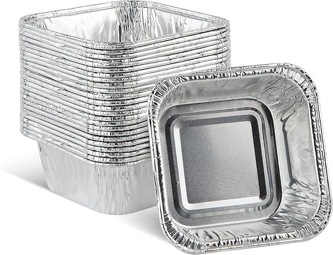 PLASTICPRO ''Disposable'' Mini Size 3'' X 3 X 2'' Inch Square Aluminum Tin Foil by PLASTICPRO
