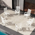 SERWALL Outdoor Rocking Chair Set of 6, Patio Rocking Chair Sets, HDPE Rocking Chair for Adults, White by SERWALL
