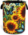 Beautiful Butterfly Sunflower Laundry Basket Oxford Cloth Laundry Hamper by Unknown