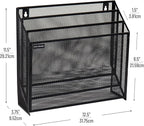 Mind Reader Vertical File Storage, Desktop Organizer, Wall Mount, Metal Mesh - Image 3