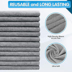 FIXSMITH Grey Microfiber Cleaning Cloth, Reusable Shop Towels, Microfiber Towels - Image 3