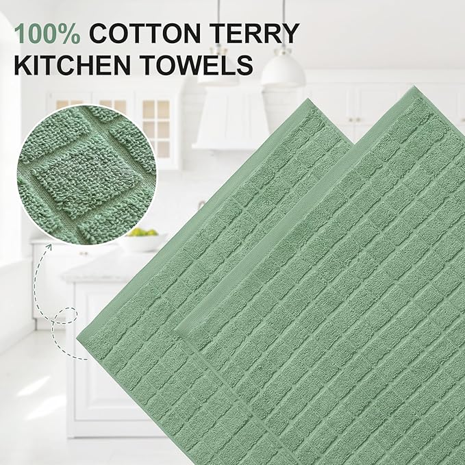 Homaxy Premium Cotton Kitchen Towels 16"x 28", Large Natural Ring Spun 390 GSM - Image 2