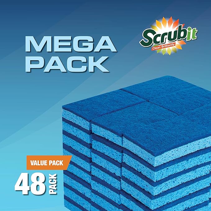 SCRUBIT 48 Pack Kitchen Sponges - Image 2