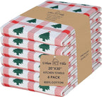Urban Villa Christmas Kitchen Towels Christmas Tree Print Premium Quality 100% by CottonTrends