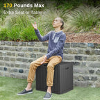 EAST OAK Outdoor Storage Box, 31 Gallon Deck Box, Waterproof Resin Storage Bin for Patio Cushions, Gardening Tools, Accessories, Lockable, UV Resistant, Black - Image 2