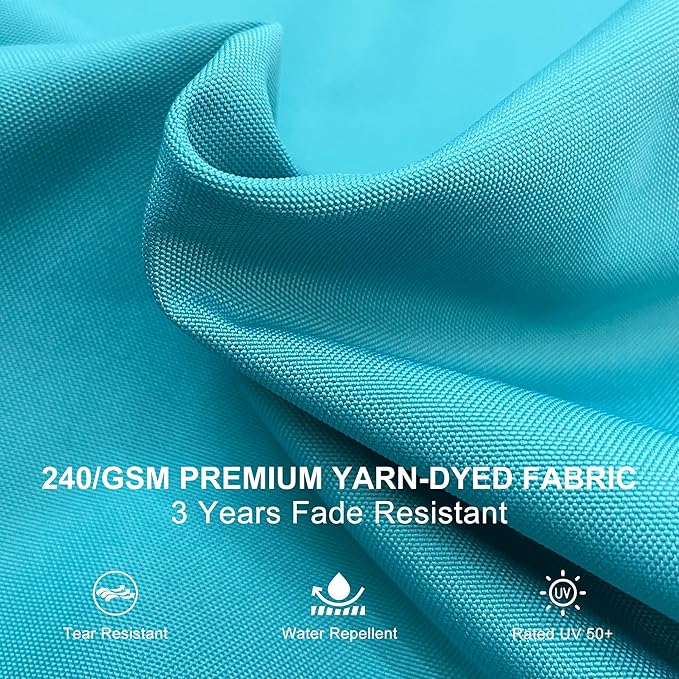 PURPLE LEAF 9' X 11' Patio Umbrella Outdoor Rectangle Umbrella Large Cantilever Umbrella Windproof Offset Heavy Duty Sun for Garden Deck Pool Patio, Turquoise Blue - Image 4