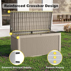 320 Gallon Outdoor Deck Box, Lockable Waterproof Outdoor Storage Boxes For Garden Tools,Indoor Cushions,Accessories Outside Storage Resin Weatherproof Container(Grey) - Image 4
