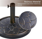 Yaheetech 18'' Patio Umbrella Base 26.5lbs Heavy Duty Antiqued Outdoor Market Umbrella Stand All-Weather Resin Umbrella Base for Garden & Yard, Bronze - Image 6