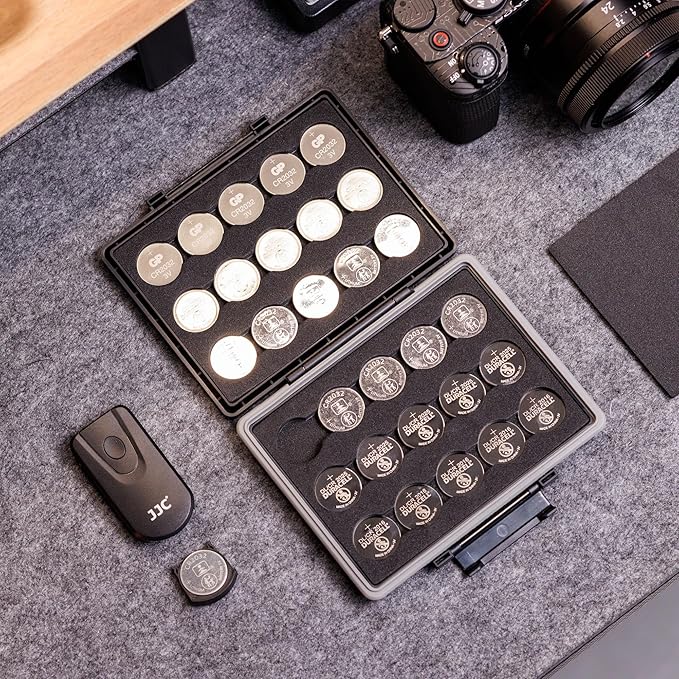 JJC CR2032 Battery Case Holder Storage, Water-Resistant Anti-Shock, Coin Cell - Image 9