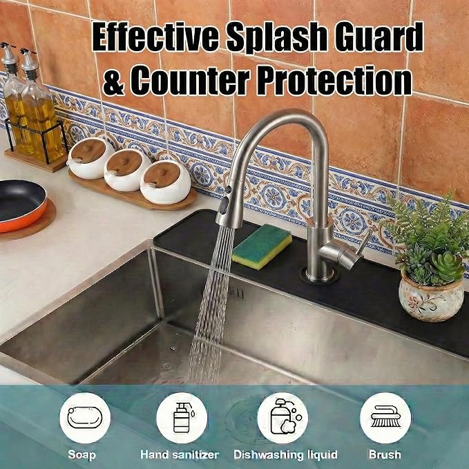 Customizable Kitchen Sink Faucet Mat: 30"Lx5.5"W Bathroom Counter Protector - Image 8