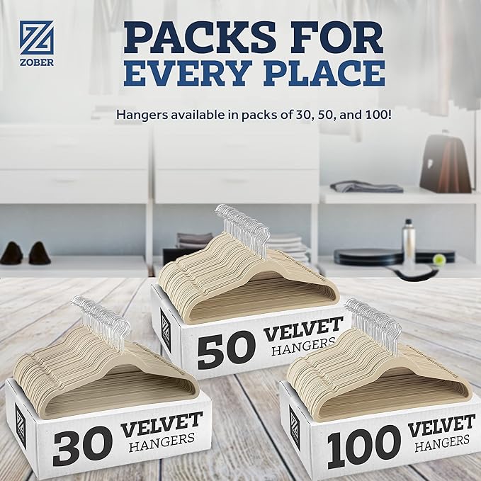 Zober Velvet Hangers 50 Pack - Image 7