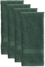 DII Basic Terry Collection Waffle Dishtowel Set, Solid Dark Green, 4 Piece - Image 2