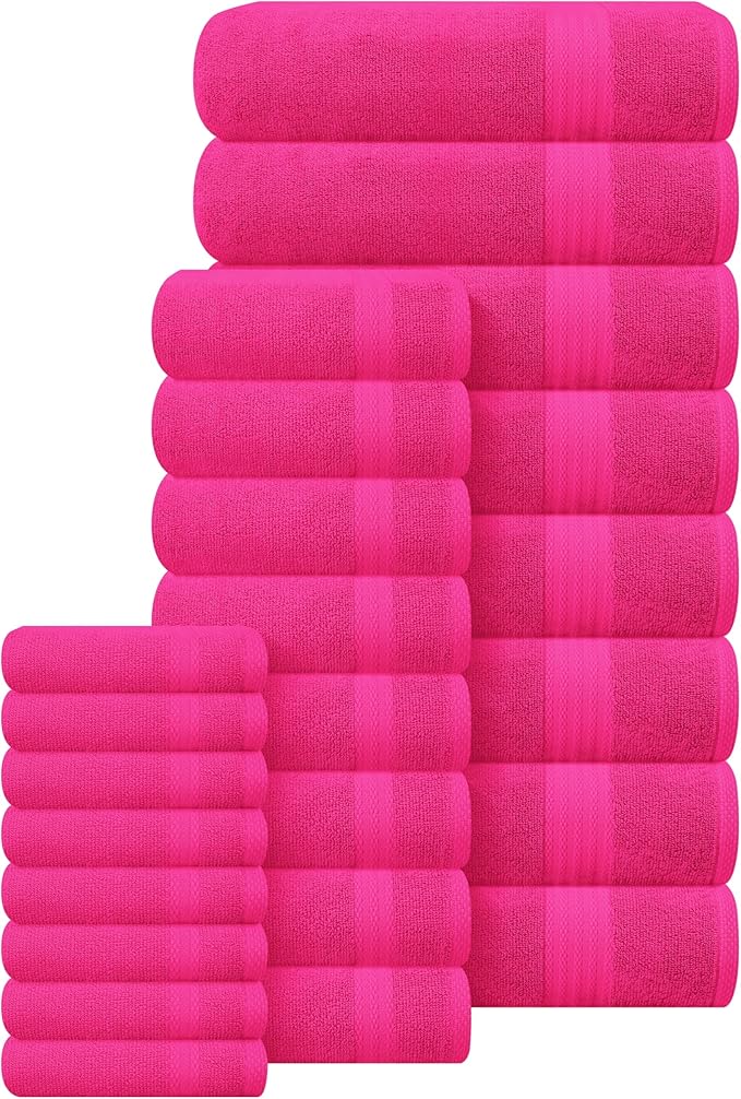 GLAMBURG Ultra Soft 24-Piece Towel Set - Image 3