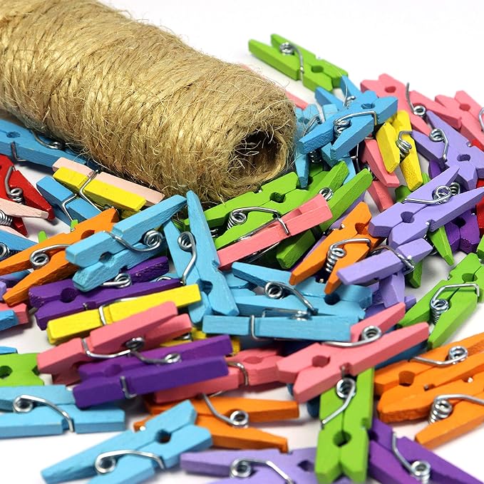 Mini Natural Wooden Clothespins - Image 4