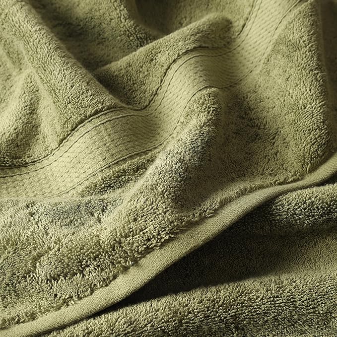 Superior Solid Egyptian Cotton Towel Set, Washcloths 13” x 13”, Hand Towels 20” - Image 4