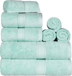 SUPERIOR Egyptian Cotton Pile 8 Piece Towel Set, Includes 2 Bath, 2 Hand by SUPERIOR