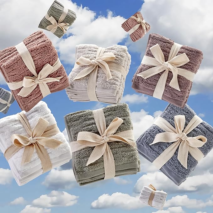 SKL Home CloudSoft Cotton Luxury 4-Piece Washcloth Set - Image 4