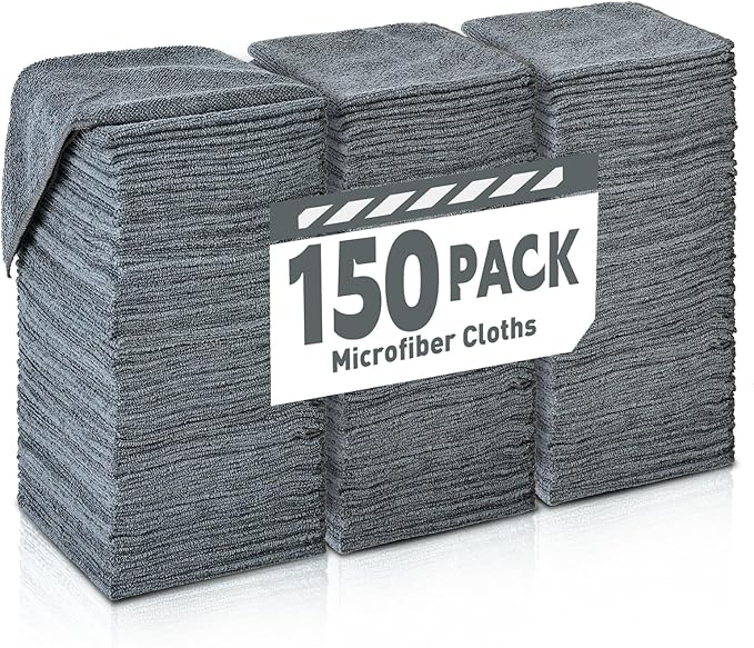 Microfiber Cleaning Cloths Bulk Pack-150 Pack, Microfiber Towels Bulk, Towels by TEAWOO