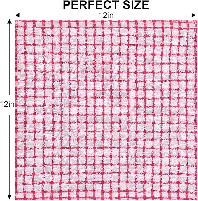 Kitinjoy Cotton 8 Pack Terry Kitchen Dish Cloths, 12 x 12 Inches Super Soft and - Image 6