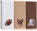 3 Pcs Football Hand Towels for Bathroom Bow Embroidered Bathroom Towels by SmoothNovelty