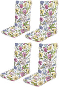 SERWALL HDPE Outdoor Rocking Chair Cushion Set of 4, Memory Foam Cushion Flowers Pattern by SERWALL