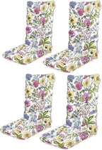 SERWALL HDPE Outdoor Rocking Chair Cushion Set of 4, Memory Foam Cushion Flowers Pattern by SERWALL
