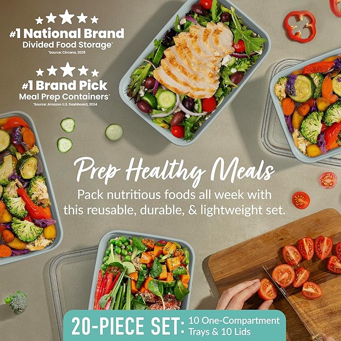 Bentgo Prep - 20-Piece 1-Compartment Reusable Meal Prep Containers - Image 2
