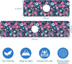 Modern Blue and Pink Floral Sink Faucet Absorbing Mat Sink Splash Guard Faucet - Image 3
